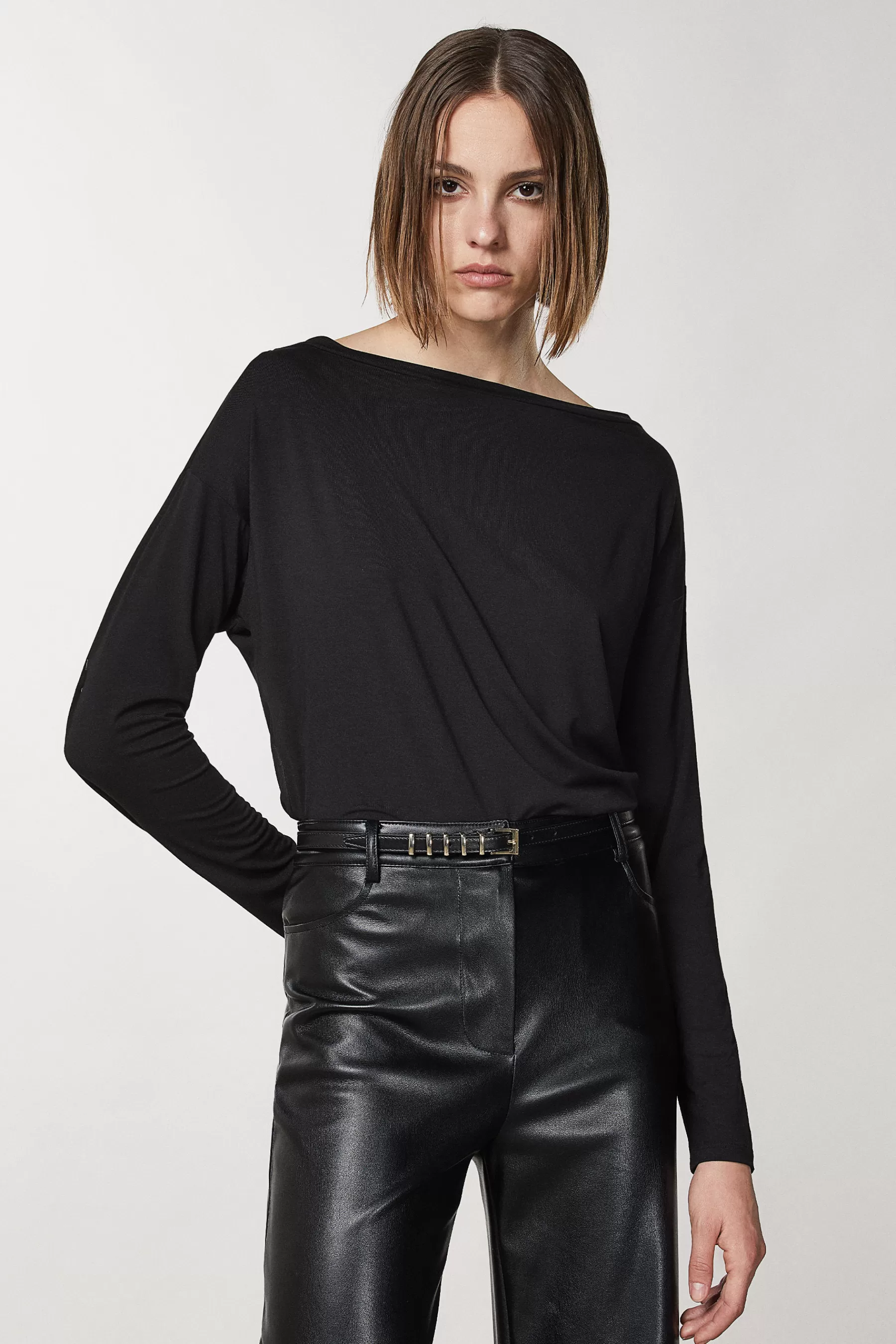 Patrizia Pepe Maglia in viscosa con strass